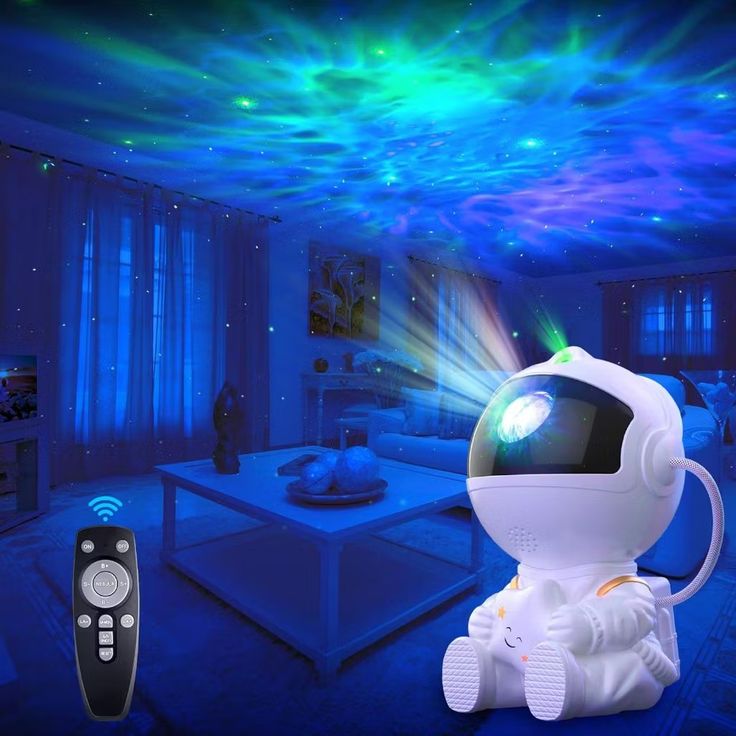 Astronaut Star Projector, Kids Night Light, Nebula Projector Light. Galaxy Bedroom Projector