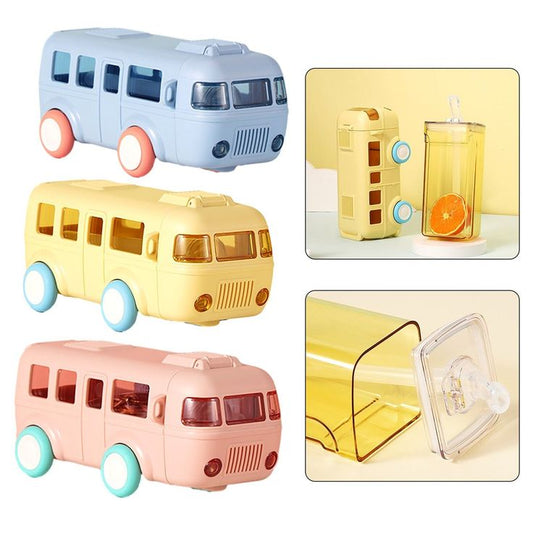 Bus Shape School Water Bottle With Strap 500 ML
